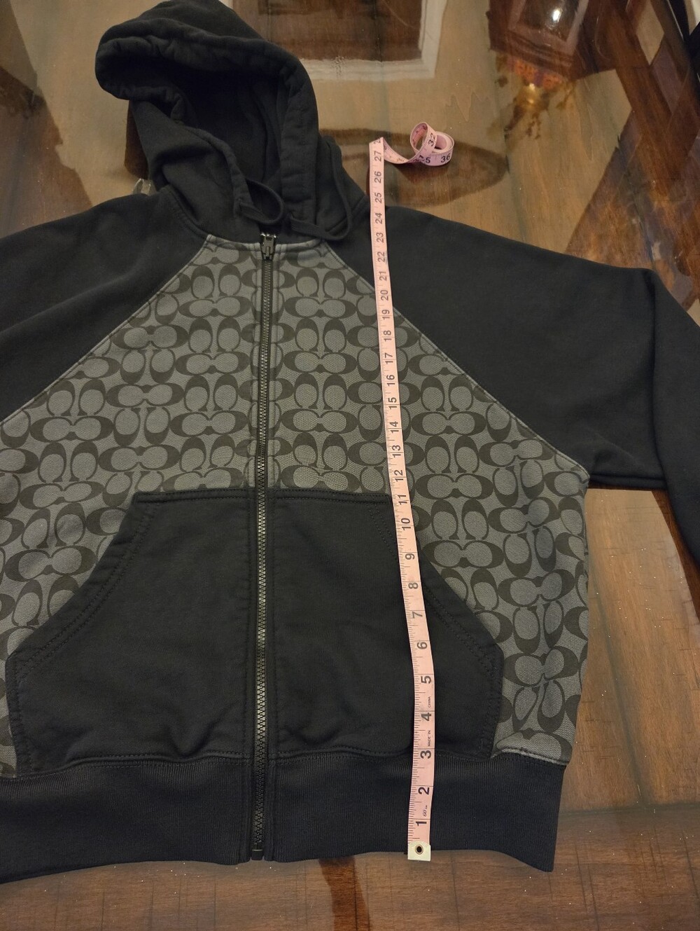Coach Black Monogram Zip Hoodie - Men's - Picture 13 of 16